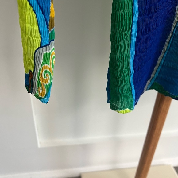 Alberto Makali Vibrant Green and Blue Button Down/Up Shirt sz Small - Picture 2 of 6